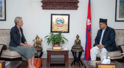 EU Ambassador Lorenzo pays farewell call on Foreign Affairs Minister Khanal