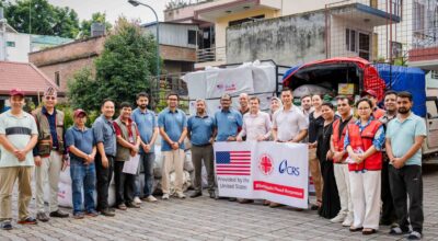U.S. sends first emergency relief shipment to flood-hit rasuwa
