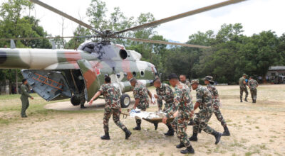 Helicopters deployed since early morning to rescue victims of Bhote Koshi flood