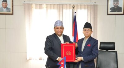 Foreign Secretary Rai signs annual work performance contract with foreign minister Khanal