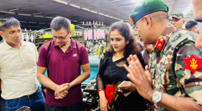 Minister Yadav inspects Hetauda Textile Industry undergoing trial production