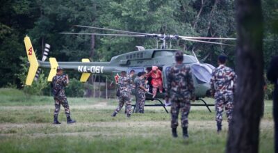Rescue of Bhotekoshi flood victims begins with 15 helicopters