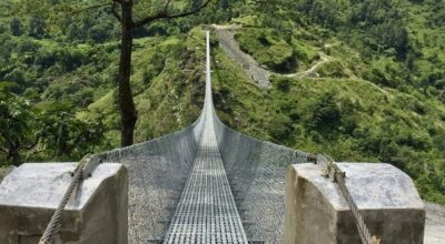 Suspension bridge over Myagdi river eases banana transport for farmers