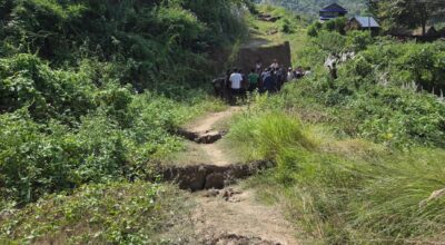 Land cracks leave Jyamire residents in Makwanpur terrified