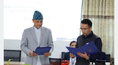 Parliamentary special committee chair Parajuli takes oath of office