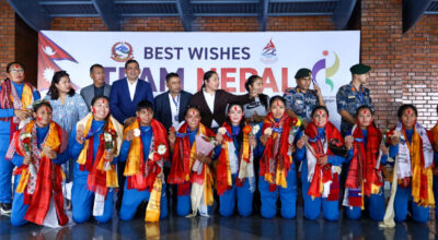 Asian Games medal-winning kabaddi team returns to Nepal
