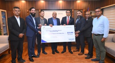 Qatar-based Compass company donates Rs 3 million to Rasuwa flood victims