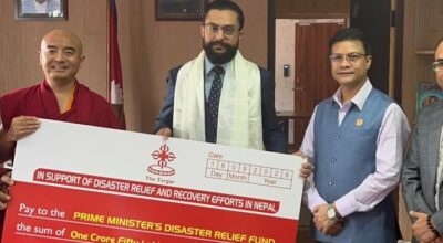Guru Rinpoche donates Rs 15 million for flood victims