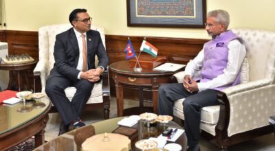 Finance minister Wagle meets Indian external affairs minister Jaishankar