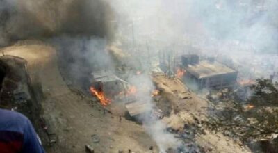 Major fire destroys over a dozen shops in Taplejung