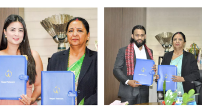 Nepal Telecom appoints Kushal Bhurtel and Niti Shah as brand ambassadors
