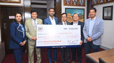Ananda Foundation donates Rs 3.1 million for Bhote Koshi flood relief