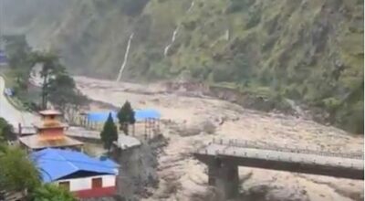 Kaligandaki washes away a bridge