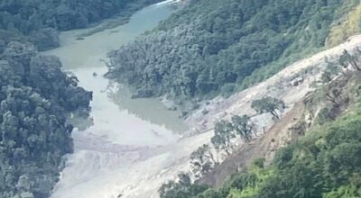 Landslide blocks Kimrung River in Parbat, residents urged to stay alert