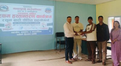 Seti flood survivors donate to Bhote Koshi flood victims