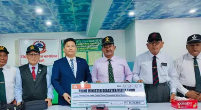 Pokhara-based ex-Indian army soldiers donate Rs 2.4 million for flood victims