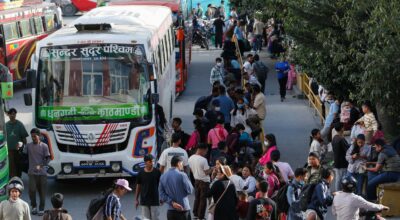 Passenger Flow Increases at Kathmandu Valley Checkpoints for Dashain