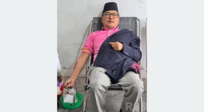 RPP chair Lingden donates blood for 95th time