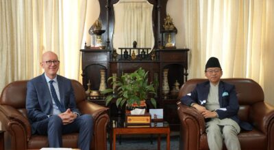 Foreign Secretary Amrit Bahadur Rai, EU Ambassador Charles Whiteley discuss bilateral cooperation