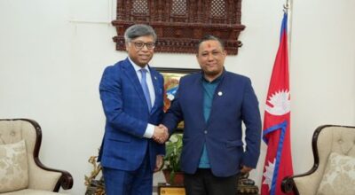 SAARC secretary-general Sarwar’s farewell call on Foreign Minister Khanal